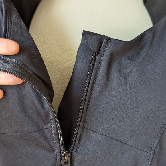 Athleta Front Zip Deep Sea One Piece Swimsuit Size M Black NWT Summer - Picture 14 of 16